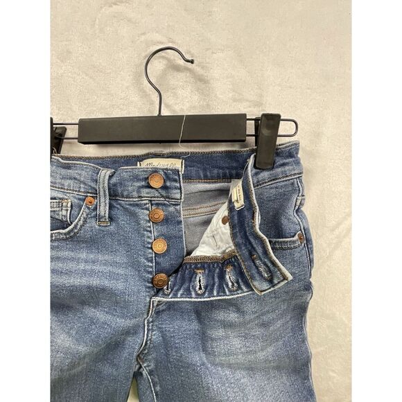 Madewell 9'' Mid-Rise Skinny Crop Womens 26 Blue Medium Wash Button Fly - Picture 6 of 11